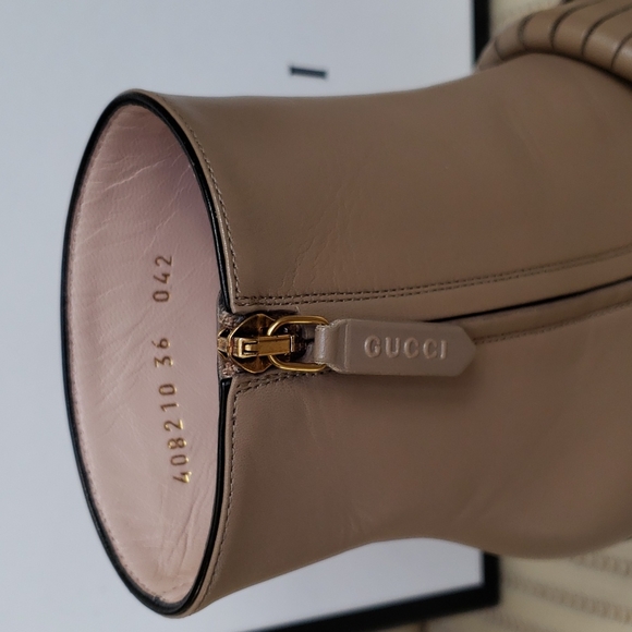 GUCCI MARMONT GG FRINGE LEATHER ANKLE BOOTS - Picture 5 of 11